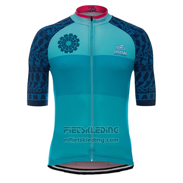 2017 Fietskleding Giro d'Italia Sardegna Lichtblauw Korte Mouwen en Koersbroek